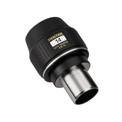 Oculare grandangolare Pentax XW 14mm per telescopi e cannocchiali, impermeabile, con lunga estrazione pupillare da 20mm.