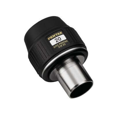 Oculare Pentax XW 20mm, grandangolare impermeabile per telescopi e cannocchiali, vetro al lantanio, elevata estrazione pupillare.