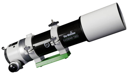 Telescopio SkyWatcher Evostar 72ED con Spianatore Riduttore 0.85x, rifrattore apocromatico ED per astrofotografia deep-sky.