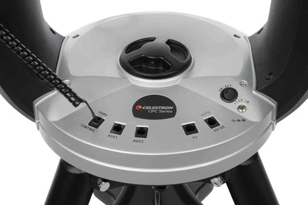 Base del telescopio Celestron CPC 800 XLT con controlli elettronici e logo