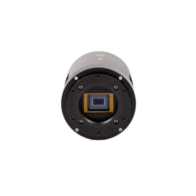 ToupTek 585M PRO - Camera CMOS Monocromatica Raffreddata 8.3MP vista posteriore con sensore.