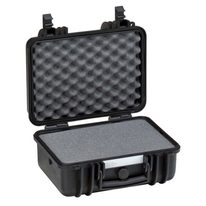 Valigia stagna Falkos Survival Box MEDIUM nera, resistente agli urti, con spugne interne, misure 33x27x12cm, galleggiante.