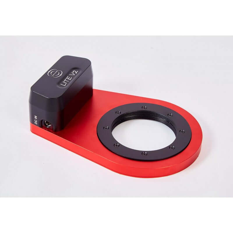 Rotatore di campo Wanderer Rotator Lite M68 V2, leggero, per treni ottici pesanti fino a 10kg. Colore rosso e nero.