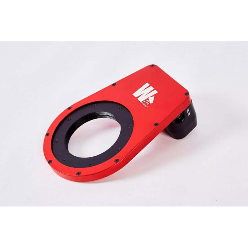 Rotatore di campo Wanderer Rotator Lite M68 V2 in rosso, leggero, con capacità fino a 10kg, ideale per treni ottici pesanti.
