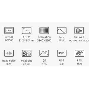 ZWO ASI585MM Mono dimensioni camera