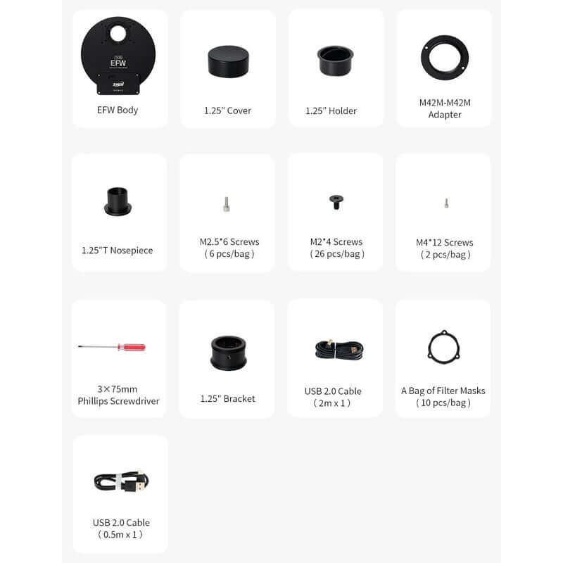 ZWO Ruota Portafiltri EFW 7×36 mm accessori e componenti