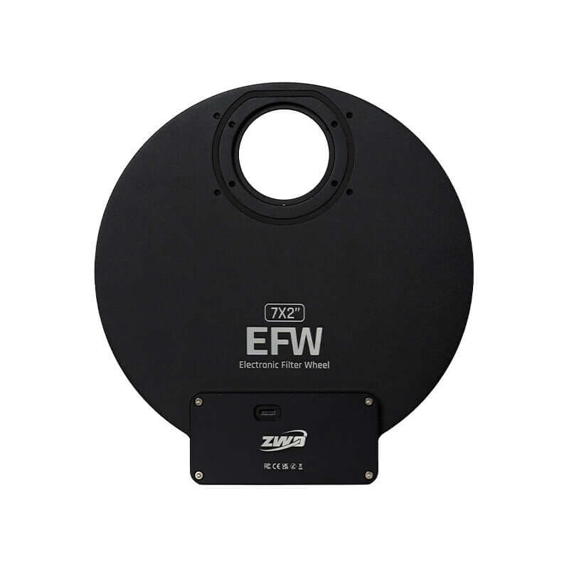 ZWO Ruota Portafiltri EFW 7×2" vista posteriore con elettronica