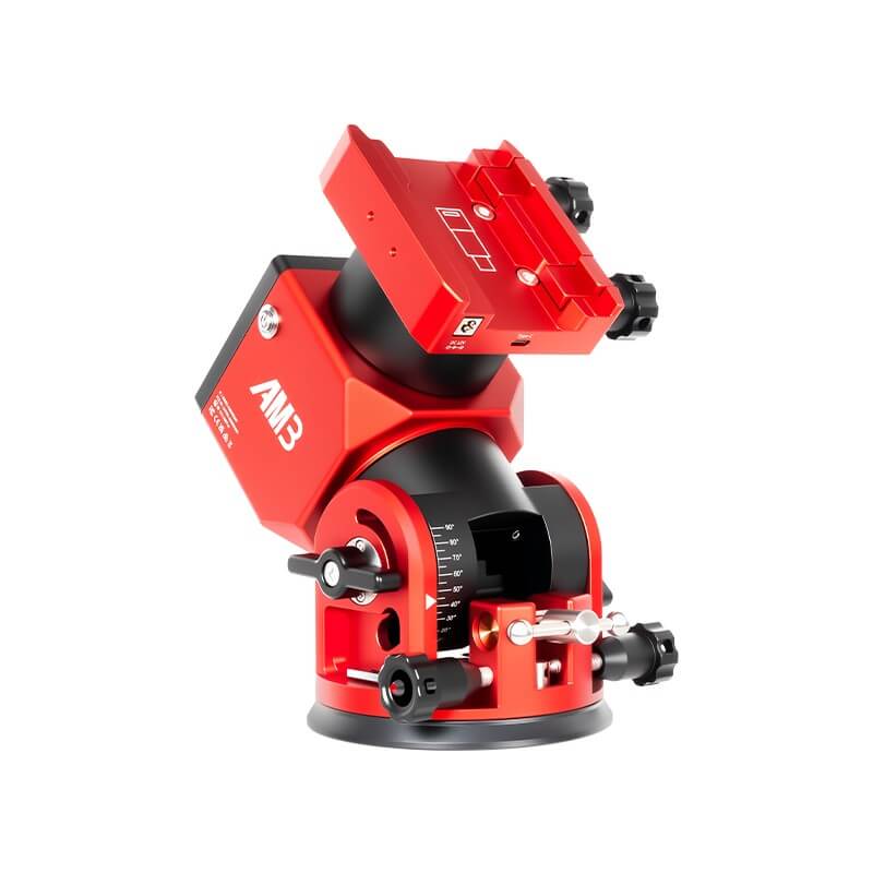 ZWO AM3N Montatura Equatoriale Harmonic Drive in rosso, vista laterale