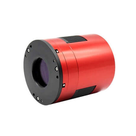 Fotocamera ZWO ASI 2600 MC PRO con sensore Sony APS-C a colori e raffreddamento Peltier, vista laterale