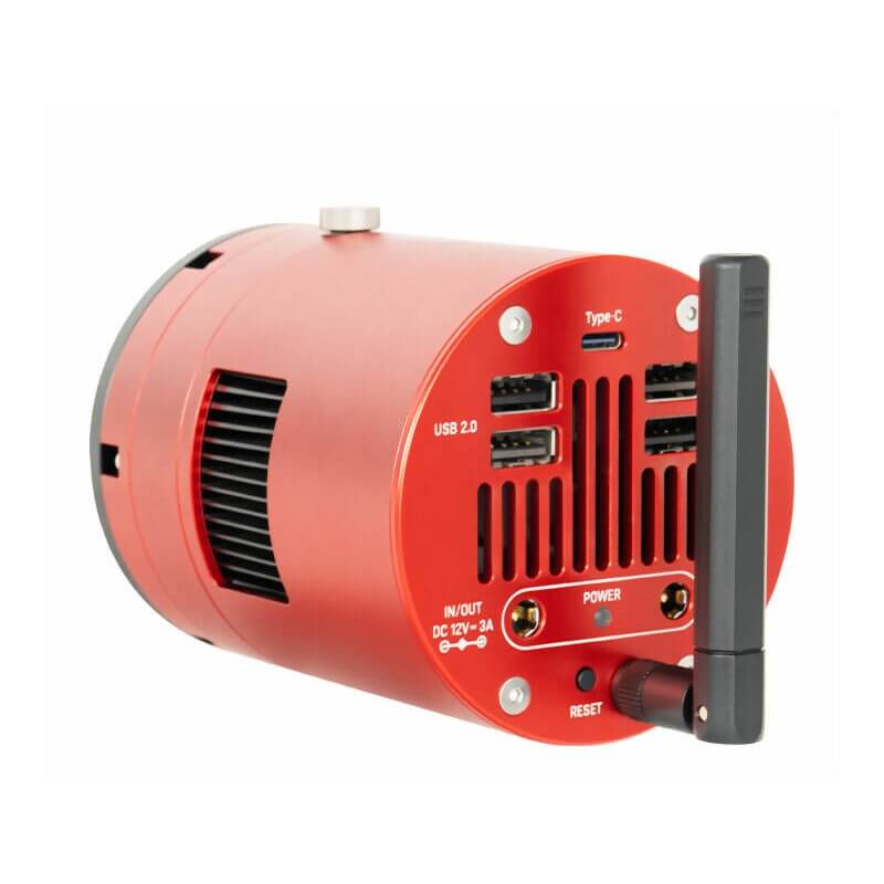 ZWO ASI 585 MM AIR Mono fotocamera retro vista porte USB e alimentazione