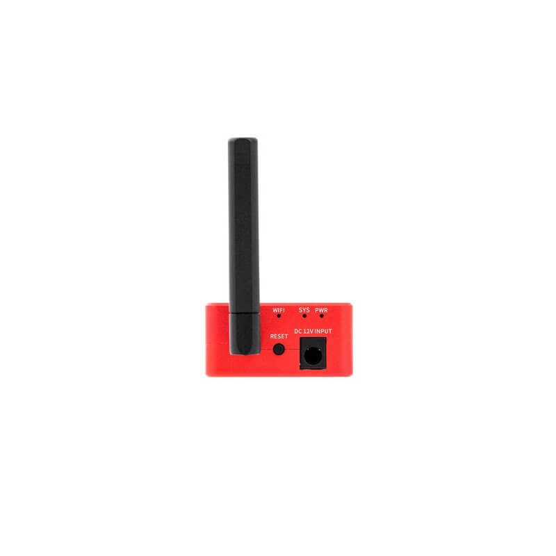 Dispositivo WiFi ZWO ASIair MINI con case in metallo, vista frontale, ideale per controllo camere ASI e imaging remoto.