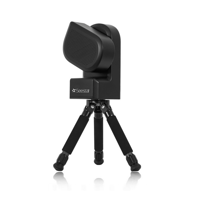 Telescopio digitale ZWO SeeStar S50 con treppiede, strumento portatile e intelligente per esplorazione dello spazio e esperimenti scientifici.